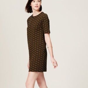 LOFT factory art deco knit shift tee dress
